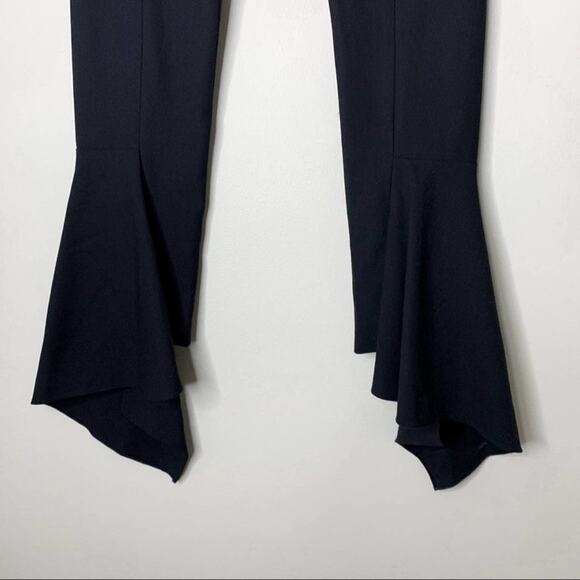 NWT Area NYC black slim fit tiered ruffle flared wool pants size 4 - Picture 8 of 12